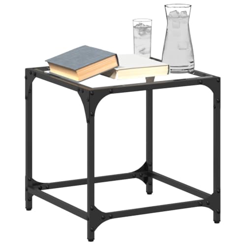THOYTOUI Couchtische mit Glasplatte 2 STK. Transparent 40x40x40 cm Stahl, Coffee Table Beistelltisch Tisch Wohnzimmer Sofatisch Geeignet für Flur Wohnung Hotel Teestube von THOYTOUI