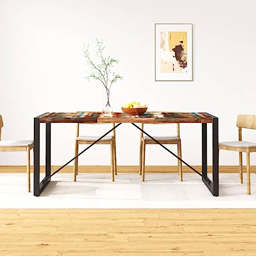 THOYTOUI Esstisch Altholz Massiv 180 cm, Bistrotisch Tisch Essgruppe Dining Table Geeignet für Küche Wohnzimmer Speisesaal Esszimmer von THOYTOUI