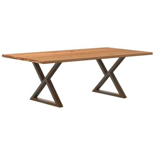 THOYTOUI Esstisch Hellbraun 220x120x74 cm Massivholz Eiche Rechteckig, Esszimmertisch Bistrotisch Küchentisch Dining Table Geeignet für Küche Wohnzimmer Speisesaal Esszimmer von THOYTOUI