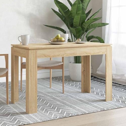 THOYTOUI Esstisch Sonoma-Eiche 120x60x76 cm Holzwerkstoff, Holztisch Dining Table Tisch Essgruppe Geeignet für Küche Speisesaal Esszimmer Wohnzimmer von THOYTOUI
