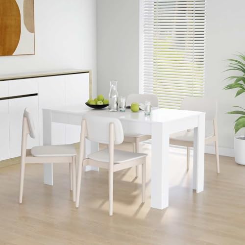THOYTOUI Esstisch Weiß 140x74,5x76 cm Holzwerkstoff, Holztisch Essgruppe Dining Table Tisch Geeignet für Speisesaal Küche Wohnzimmer Esszimmer von THOYTOUI