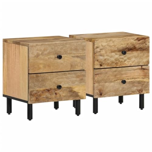 THOYTOUI Nachttisch 2er Set 40x33x46 cm Massivholz Mango, Aufbewahrungsschrank Beistelltisch Nachttische Nachtkästchen Geeignet für Gästezimmer Wohnheim Hotel Schlafzimmer THOYTOUI Nachttisch 2er Set 40x33x46 cm Massivholz Mango, Aufbewahrungsschrank Beistelltisch Nachttische Nachtkästchen Geeignet für Gästezimmer Wohnheim Hotel Schlafzimmer von THOYTOUI