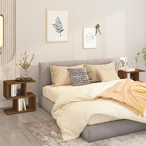 THOYTOUI Nachttisch 2er Set Braun Eichen-Optik 50x30x51,5cm Holzwerkstoff, Beistelltisch Nachtisch Aufbewahrungsschrank Bettkommoden Geeignet für Gästezimmer Wohnung Wohnheim Schlafzimmer THOYTOUI Nachttisch 2er Set Braun Eichen-Optik 50x30x51,5cm Holzwerkstoff, Beistelltisch Nachtisch Aufbewahrungsschrank Bettkommoden Geeignet für Gästezimmer Wohnung Wohnheim Schlafzimmer von THOYTOUI