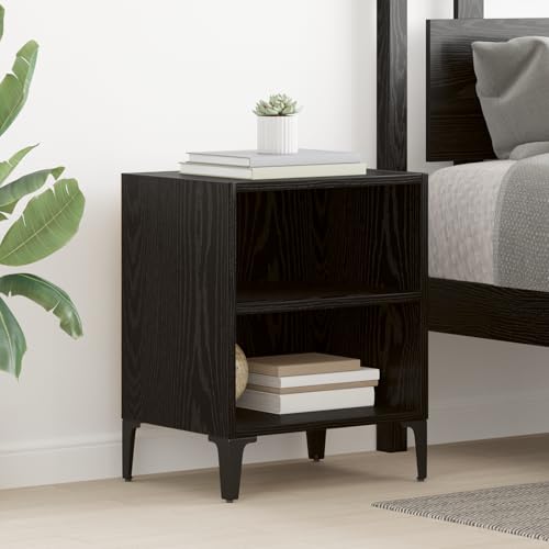 THOYTOUI Nachttischschränke 2er Set Schwarz-Eiche 40x30x50 cm Mit Holz, Nachtisch Bettkommoden Bedside Table Nachttische Geeignet für Hotel Wohnung Schlafzimmer Wohnheim von THOYTOUI