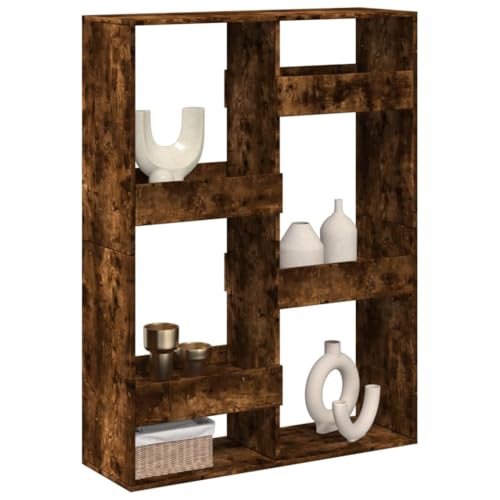 THOYTOUI Raumteiler, Anrichte Mehrzweck Schränke Leiter Regale Möbel Verwendbar für Arbeitszimmer Korridor Küche Wohnbereich Räuchereiche 100x33x135 cm Holzwerkstoff von THOYTOUI