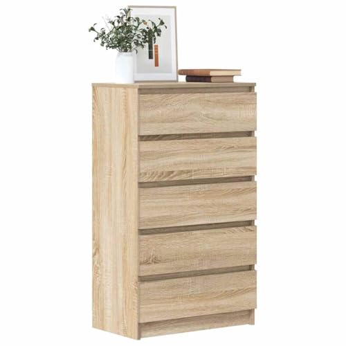 THOYTOUI Schubladenschrank, Schubladenkommode Küchenkommode Cassettiera Con cassetti Komodenschrank Geeignet für Camera da letto Ufficio Corridoio Soggiorno Sonoma-Eiche 60x36x103 cm Holzwerkstoff von THOYTOUI