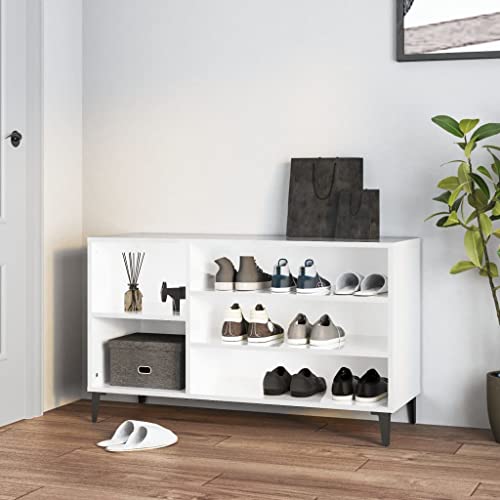THOYTOUI Schuhregal Hochglanz Weiß 102x36x60 cm Holzwerkstoff, Shoe Cabinet Schuhboxen Schuhständer Schuhkommode Verfügbar für Wohnung Wohnzimmer Wohnheim Schlafzimmer THOYTOUI Schuhregal Hochglanz Weiß 102x36x60 cm Holzwerkstoff, Shoe Cabinet Schuhboxen Schuhständer Schuhkommode Verfügbar für Wohnung Wohnzimmer Wohnheim Schlafzimmer von THOYTOUI