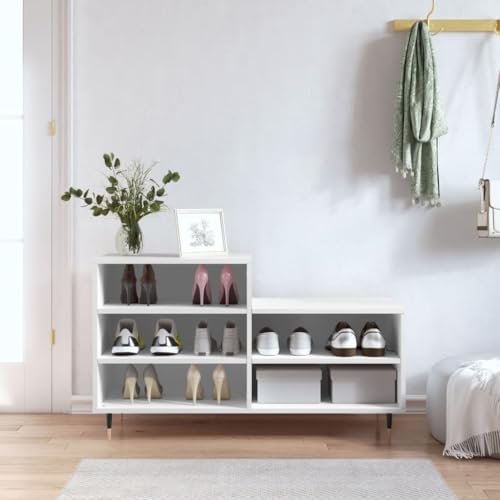 THOYTOUI Schuhregal Weiß 102x36x60 cm Holzwerkstoff, Schuhablagen Shoe Rack Flurschrank Schuhständer Verfügbar für Schlafzimmer Wohnzimmer Wohnung Flur THOYTOUI Schuhregal Weiß 102x36x60 cm Holzwerkstoff, Schuhablagen Shoe Rack Flurschrank Schuhständer Verfügbar für Schlafzimmer Wohnzimmer Wohnung Flur von THOYTOUI