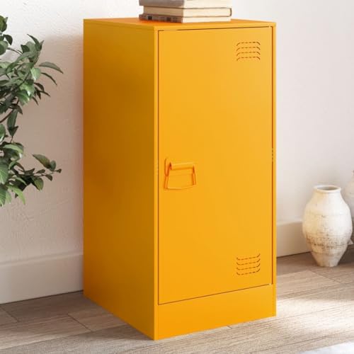 THOYTOUI Sideboard, Apothekerschrank Vitrinenschrank Storage Cabinet Buffetschrank Geeignet für Corridoio Camera da letto Ufficio Cucina Senfgelb 34,5x39x73 cm Stahl von THOYTOUI