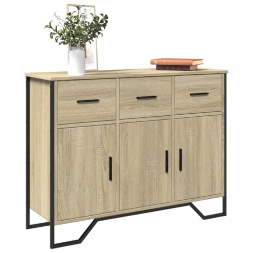 THOYTOUI Sideboard, Mehrzweckschrank Arbeitsplatte Buffetschrank Apothekerschrank Geeignet für Ufficio Camera da letto Cucina Corridoio Sonoma-Eiche 97x32,5x74,5 cm Holzwerkstoff THOYTOUI Sideboard, Mehrzweckschrank Arbeitsplatte Buffetschrank Apothekerschrank Geeignet für Ufficio Camera da letto Cucina Corridoio Sonoma-Eiche 97x32,5x74,5 cm Holzwerkstoff von THOYTOUI