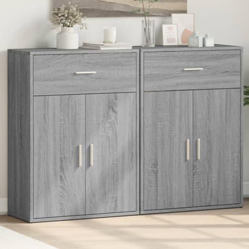 THOYTOUI Sideboards 2 STK., TV-Schrank Mehrzweckschrank Küchenbuffet Apothekerschrank Geeignet für Camera da letto Cucina Ufficio Soggiorno Grau Sonoma 60x30x84 cm Holzwerkstoff THOYTOUI Sideboards 2 STK., TV-Schrank Mehrzweckschrank Küchenbuffet Apothekerschrank Geeignet für Camera da letto Cucina Ufficio Soggiorno Grau Sonoma 60x30x84 cm Holzwerkstoff von THOYTOUI