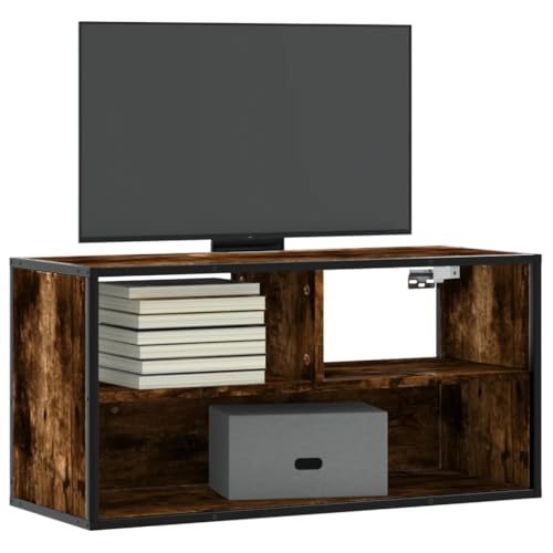 THOYTOUI TV Schrank Räuchereiche 80x31x39,5 cm Holzwerkstoff und Metall, Sideboard Fernseher Tisch TV Board Fernsehschrank Geeignet für Wohnzimmer Hotel Wohnheim Wohnung THOYTOUI TV Schrank Räuchereiche 80x31x39,5 cm Holzwerkstoff und Metall, Sideboard Fernseher Tisch TV Board Fernsehschrank Geeignet für Wohnzimmer Hotel Wohnheim Wohnung von THOYTOUI