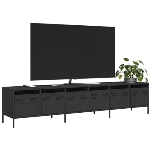 THOYTOUI TV Schrank Schwarz 202x39x43,5 cm Kaltgewalzter Stahl, Sideboard Fernsehtisch Lowboard Fernsehschrank Geeignet für Wohnzimmer Wohnheim Wohnung Schlafzimmer THOYTOUI TV Schrank Schwarz 202x39x43,5 cm Kaltgewalzter Stahl, Sideboard Fernsehtisch Lowboard Fernsehschrank Geeignet für Wohnzimmer Wohnheim Wohnung Schlafzimmer von THOYTOUI