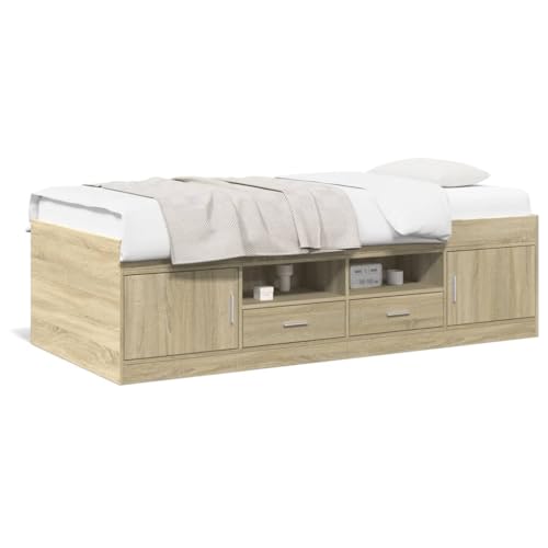 THOYTOUI Tagesbett, Bettsystem Bettstütze Betten Bett Geeignet für Wohnungen Gästezimmer Hotels Studentenwohnheim mit Schubladen Sonoma-Eiche 90x190 cm Holzwerkstoff THOYTOUI Tagesbett, Bettsystem Bettstütze Betten Bett Geeignet für Wohnungen Gästezimmer Hotels Studentenwohnheim mit Schubladen Sonoma-Eiche 90x190 cm Holzwerkstoff von THOYTOUI