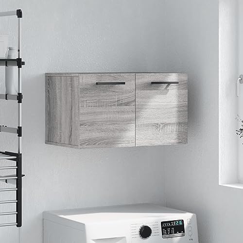 THOYTOUI Wandschrank, Badezimmerschrank Apothekerschrank Spind Kleiderschrank Geeignet für Schlafzimmer Küche Büro Wohnbereich Grau Sonoma 60x36.5x35 cm Holzwerkstoff von THOYTOUI