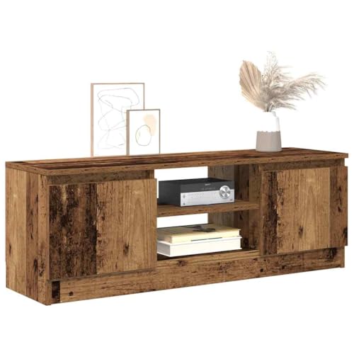 TV Schrank Altholz Optik 102x30x36 cm Holzwerkstoff, TV Board Fernsehschrank Lowboard Fernseher Tisch Geeignet für Wohnung Wohnheim Schlafzimmer Hotel von THOYTOUI