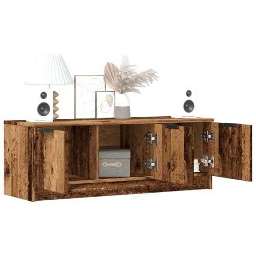 TV Schrank Altholz Optik 102x35x36,5 cm Holzwerkstoff, Sideboard Fernsehschrank Fernseher Tisch Lowboard Geeignet für Schlafzimmer Hotel Wohnheim Wohnung TV Schrank Altholz Optik 102x35x36,5 cm Holzwerkstoff, Sideboard Fernsehschrank Fernseher Tisch Lowboard Geeignet für Schlafzimmer Hotel Wohnheim Wohnung von THOYTOUI
