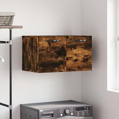 Wandschrank, Kleiderschrank Badezimmerschrank Aktenschränke TV Schrank Geeignet für Wohnbereich Badezimmer Küche Schlafzimmer Räuchereiche 60x36.5x35 cm Holzwerkstoff von THOYTOUI