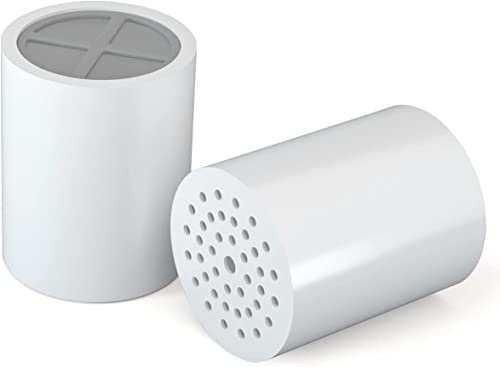 Dogfish 20 Stufen Duschfilter Filterpatrone für hartes Wasser, 2 Pack Universal Ersatz-Duschfilterpatrone für entfernt Chlor, Fluorid, Schwermetalle und andere Sedimente, Vitamin-C-Wasserenthärter, von THREE COLOUR DOGFISH