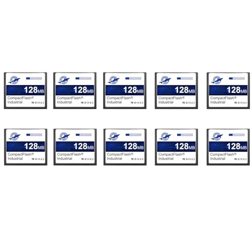 Dogfish 10 Pack 128MB Compact Flash Memory Card Hochleistungsfähige Industrie CF Typ I Karte FAT16 für Industrieausrüstung und Vintage-Digitalkameras von THREE COLOUR DOGFISH
