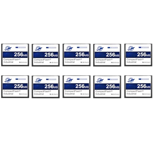 Dogfish 10 Pack 256MB Compact Flash Memory Card Hochleistungsfähige Industrie CF Typ I Karte FAT16 für Industrieausrüstung und Vintage-Digitalkameras von THREE COLOUR DOGFISH