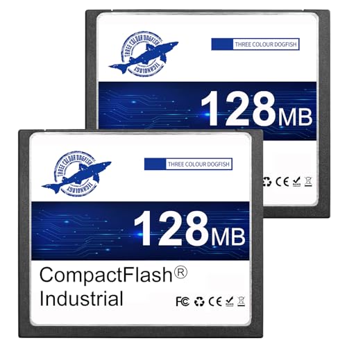 Dogfish 2 Pack 128MB Compact Flash Memory Card Hochleistungsfähige Industrie CF Typ I Karte FAT16 für Industrieausrüstung und Vintage-Digitalkameras von THREE COLOUR DOGFISH
