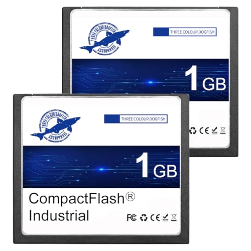 Dogfish 2 Pack 1GB Compact Flash Memory Card Hochleistungsfähige Industrie CF Typ I Karte FAT16 für Industrieausrüstung und Vintage-Digitalkameras von THREE COLOUR DOGFISH