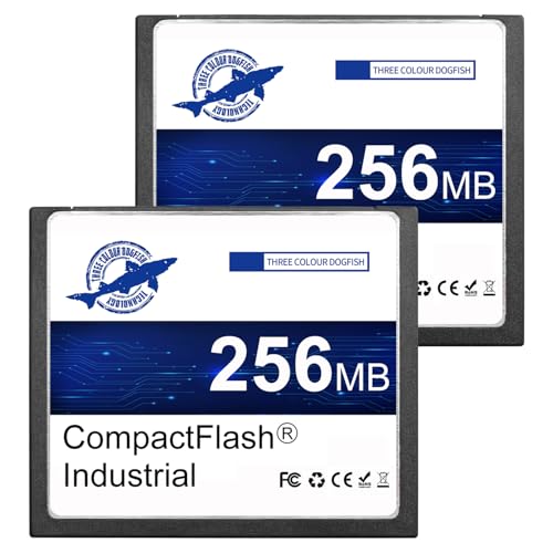 Dogfish 2 Pack 256MB Compact Flash Memory Card Hochleistungsfähige Industrie CF Typ I Karte FAT16 für Industrieausrüstung und Vintage-Digitalkameras von THREE COLOUR DOGFISH
