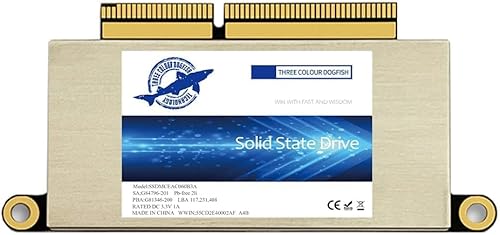 Dogfish 2 TB SSD für MacBook Pro M.2 NVMe SSD PCIe Gen 3.0x4 Upgrade Internes Solid State Drive für MacBook Pro A1708 2016–2017 Non-Touch-Bar-Modelle (MacOS vorinstalliert) – 2 TB von THREE COLOUR DOGFISH