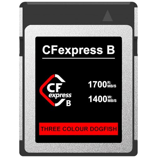 Dogfish 256GB Speicherkarte CFexpress Typ B bis zu 1700MB/s, für 8K 4K RAW Foto & Video, für Kamerarecorder Profi Kameras Nikon Canon Panasonic von THREE COLOUR DOGFISH