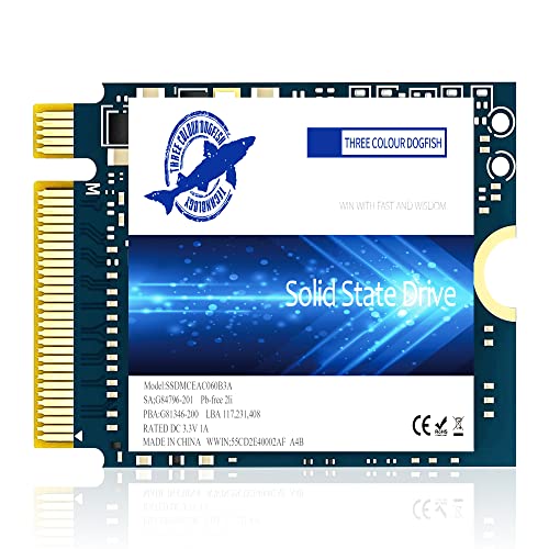 Dogfish SSD M.2 2230 NVMe PCIe 4.0 256GB 3D TLC NAND Gaming Internal Solid State Drive Kompatibel mit Steam Deck PS5 Surface Pro Laptop Desktop (M.2 2230 NVMe 4.0, 256GB) von THREE COLOUR DOGFISH