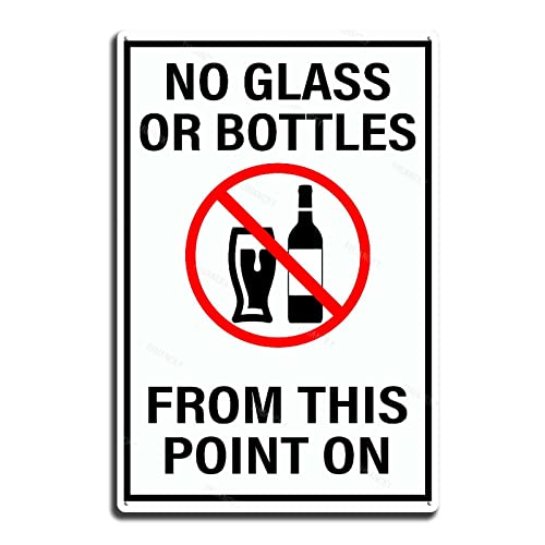 Aluminium-Blechschilder "No Glass Or Bottles From This Point On Safety Restriction Alert Caution Warning Notice Kitchen Metal Sign Vintage Bar Home Bathroom 20,3 x 30,5 cm Aluminium-Blechschilder "No Glass Or Bottles From This Point On Safety Restriction Alert Caution Warning Notice Kitchen Metal Sign Vintage Bar Home Bathroom 20,3 x 30,5 cm von THUANCKY