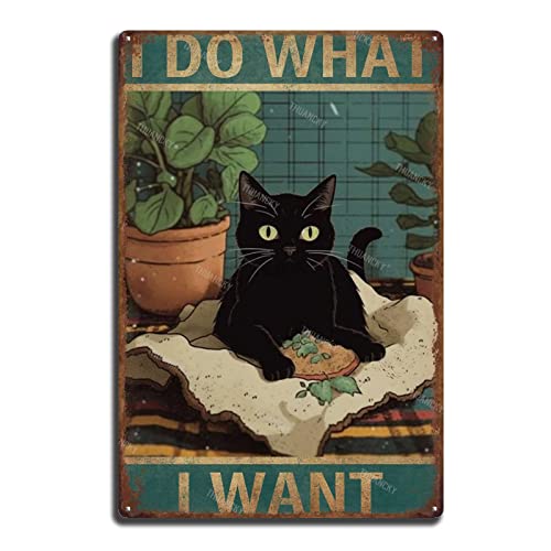 Blechschild Malerei Lustige Neuheit Metallschild Katze I Do What I Want Retro Wanddekoration Garage Home Wanddekoration 20,3 x 30,5 cm Blechschild Malerei Lustige Neuheit Metallschild Katze I Do What I Want Retro Wanddekoration Garage Home Wanddekoration 20,3 x 30,5 cm von THUANCKY