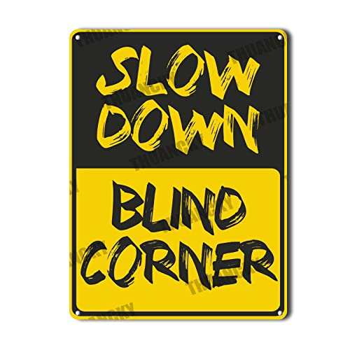 Metall-Blechschild Metallschild Aluminiumschild Slow Down Blind Ecke Schweres Schild für Badezimmer Garten Retro Store Cafe 15,2 x 20,3 cm Metall-Blechschild Metallschild Aluminiumschild Slow Down Blind Ecke Schweres Schild für Badezimmer Garten Retro Store Cafe 15,2 x 20,3 cm von THUANCKY
