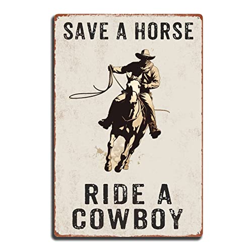 Metall-Blechschild "Save a Horse Ride A Cowboy" Fast Food Bar Pub Garage Shop Wanddekoration 20,3 x 30,5 cm Metall-Blechschild "Save a Horse Ride A Cowboy" Fast Food Bar Pub Garage Shop Wanddekoration 20,3 x 30,5 cm von THUANCKY