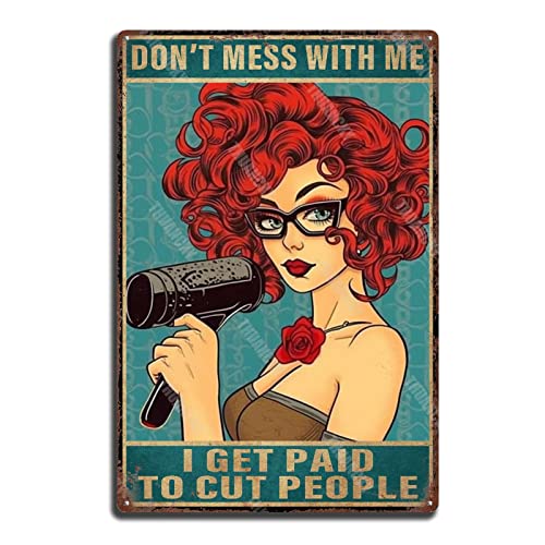 THUANCKY Blechgemälde "Don't Mess with Me I Get Paid to Cut People", Vintage-Kunst, Wanddekoration, Hof, Innen- und Außenbereich, 20,3 x 30,5 cm THUANCKY Blechgemälde "Don't Mess with Me I Get Paid to Cut People", Vintage-Kunst, Wanddekoration, Hof, Innen- und Außenbereich, 20,3 x 30,5 cm von THUANCKY