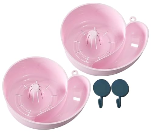 THUCHENYUC Abtropfgestell In Schneckenform, Automatischer Abtropfkorb In Schneckenform, Rotierende Obst- Und Gemüsewaschschüssel Mit Sieb Tragbarer Obstreiniger for Die Küchenspüle(Pink*2) von THUCHENYUC