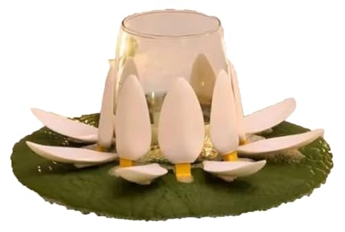THUCHENYUC Bath Lilies Wine Lily and CandleLily Bath Wine Holder Lily Pad for The Bath Wine Glass Holder Bathroom Wine Glass Lotus Stand Tealight Candle Holder(Wine Lily) von THUCHENYUC