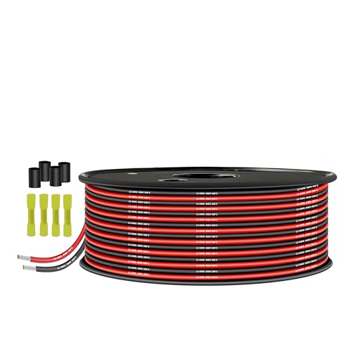 Flexible Silikon-Elektronikdraht-THUN-CT 3,33mm²12AWG - 6m (3 Meter schwarz und 3 Meter rot) mit niedrigem Widerstand und hoher Temperaturbeständigkeit von THUN-CT