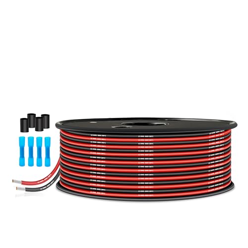 Flexible Silikon-Elektronikdraht-THUN-CT 3,33mm²12AWG - 12m (6m schwarz und 6m rot) mit niedrigem Widerstand und hoher Temperaturbeständigkeit von THUN-CT
