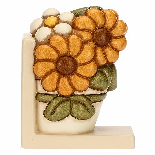 THUN, Buchstützen in Vasenform mit Ringelblumenblüte aus Keramik, handdekoriert, Linie Geschichten des Herbstes, 12,8 x 8,6 x 16 cm h THUN, Buchstützen in Vasenform mit Ringelblumenblüte aus Keramik, handdekoriert, Linie Geschichten des Herbstes, 12,8 x 8,6 x 16 cm h von THUN