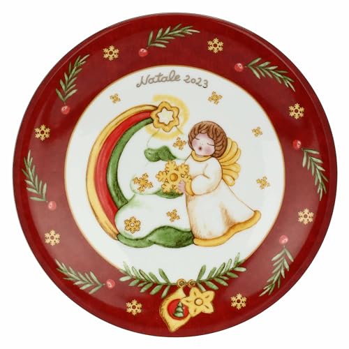 THUN, Dessertteller Limited Edition 2023 aus Porzellan, Weihnachtswünsche, Ø 20 cm von THUN