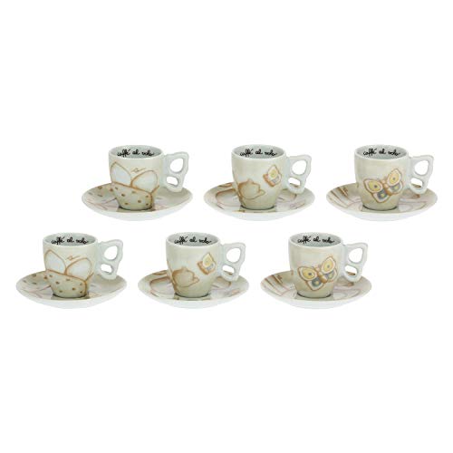 THUN - 6er Set Kaffeetassen - Linie Elegance - Porzellan - 110 ml - Ø 6,5 cm - 5,5 cm h - Untertasse Ø 11,5 cm von THUN