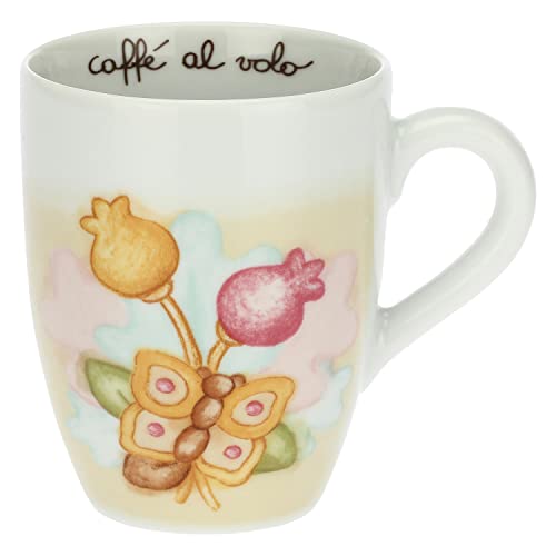 THUN - Becher mit Schmetterling - Linie Grace, Home Is Where Your Family Is - Küche, Flugkaffee - Porzellan - 300 ml; Box: 19,5 x 12,5 x 11; Becher: Ø 8,5 von THUN