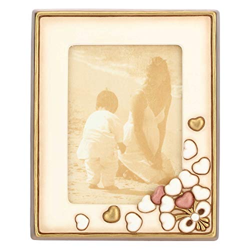 THUN - Bilderrahmen mit Herzen - Wohnaccessoires - Geschenkidee - Große Größe - Keramik und Glas - 25 x 20,4 x 3 cm THUN - Bilderrahmen mit Herzen - Wohnaccessoires - Geschenkidee - Große Größe - Keramik und Glas - 25 x 20,4 x 3 cm von THUN