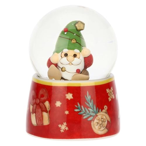 THUN, Boule De Neige mit Zwerg Oliver aus Glas und hochwertiger Keramik, kleine Version, Weihnachts-Kollektion, Sammlerstück, Geschenkidee für Weihnachten, Ø 4,8 cm, 6,7 cm H von THUN