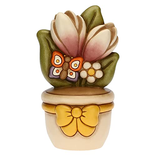 THUN - Dekorative Vase mit Farlalla und Blumen - Gastgeschenke und Wohnaccessoires - Geschenkidee - Keramik - Ø 8,33 cm; 25 cm h von THUN