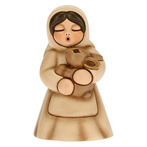 THUN - Figur Krippe Damen mit Kaninchen - Weihnachtsdekoration Haus - Linie Krippe, Variante Beige - Keramik - 5 x 5 x 8 cm von THUN