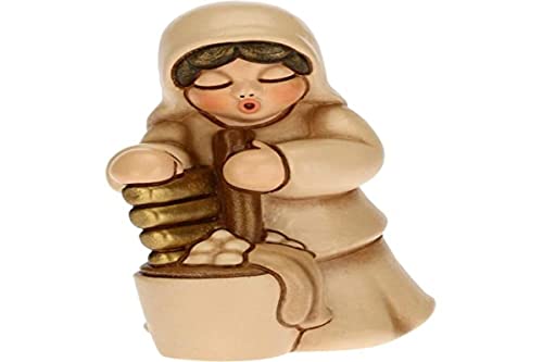 THUN - Figur Krippe Lavandaia - Weihnachtsdekoration Haus - Klassische Krippe, beige Variante - Keramik - 5,5 x 5,8 x 8 cm von THUN