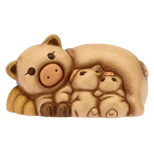 THUN - Gruppe Schweinchen mit Welpen - Klassische Krippe - Keramik - 6,8 x 4,3 x 3,5 cm von THUN